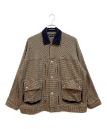 elephant TRIBAL fabrics（エレファントトライバルファブリックス）の古着「千鳥格子ジャケット」｜ブラック×ホワイト