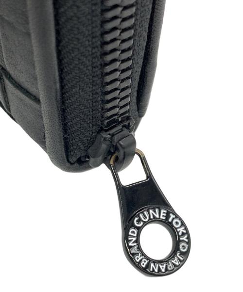 CUNE（キューン）CUNE (キューン) robita (ロビタ) レザーメッシュロングウォレット ブラックの古着・服飾アイテム