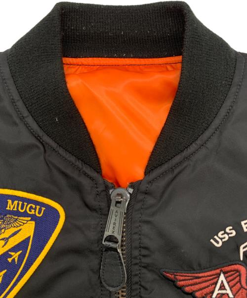 AVIREX（アヴィレックス）AVIREX (アヴィレックス) リバーシブルジャケット ブラック×オレンジ サイズ:LARGEの古着・服飾アイテム