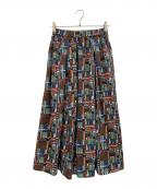 KAGUREカグレ）の古着「リバティプリントロングスカート」｜グリーン×ブラウン