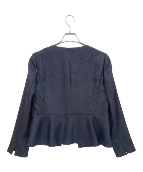 ANAYI（アナイ）ANAYI (アナイ) バスケットツイードペプラム ジャケット ネイビー サイズ:38 未使用品の古着・服飾アイテム