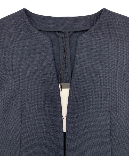 ANAYI（アナイ）ANAYI (アナイ) バスケットツイードペプラム ジャケット ネイビー サイズ:38 未使用品の古着・服飾アイテム