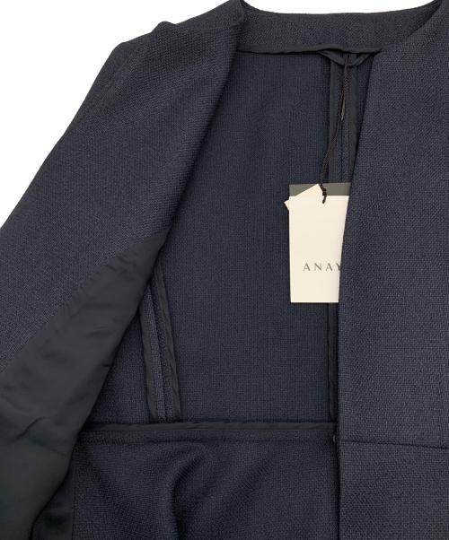 ANAYI（アナイ）ANAYI (アナイ) バスケットツイードペプラム ジャケット ネイビー サイズ:38 未使用品の古着・服飾アイテム