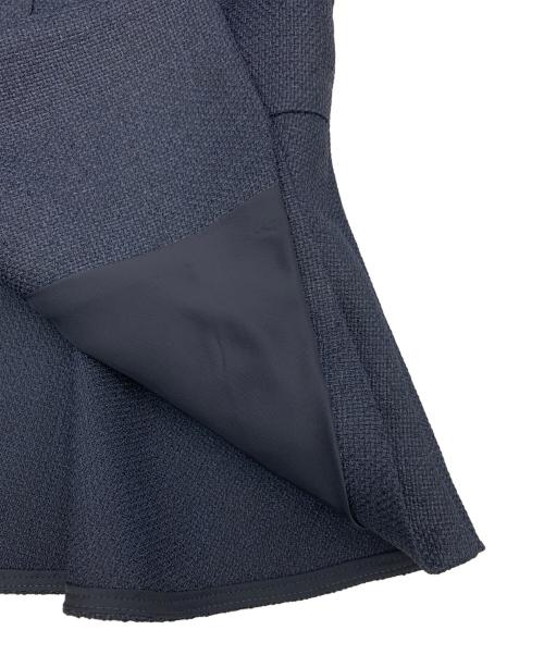 ANAYI（アナイ）ANAYI (アナイ) バスケットツイードペプラム ジャケット ネイビー サイズ:38 未使用品の古着・服飾アイテム