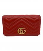 GUCCIグッチ）の古着「チェーンショルダーバッグ」｜レッド