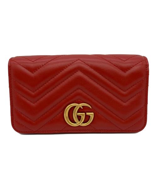 GUCCI（グッチ）GUCCI (グッチ) チェーンショルダーバッグ レッドの古着・服飾アイテム