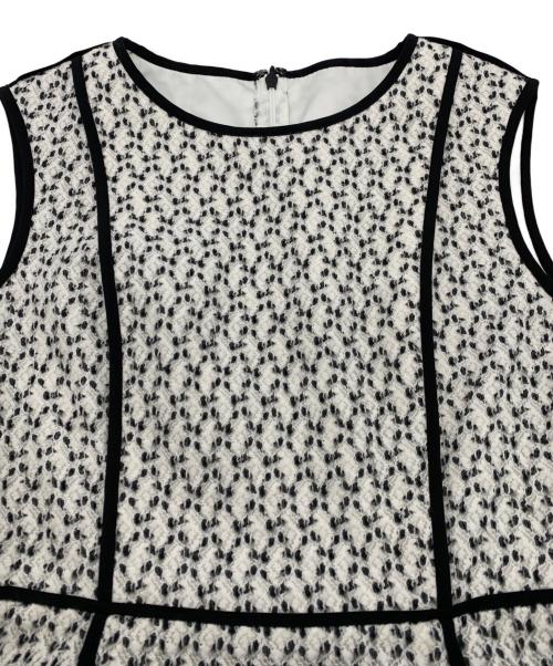 ANAYI（アナイ）ANAYI (アナイ) ノースリーブワンピース ホワイト×ブラック サイズ:36の古着・服飾アイテム