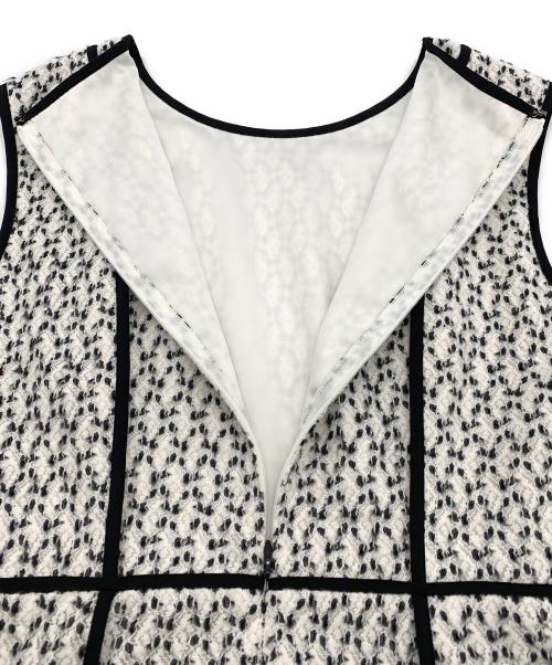 ANAYI（アナイ）ANAYI (アナイ) ノースリーブワンピース ホワイト×ブラック サイズ:36の古着・服飾アイテム