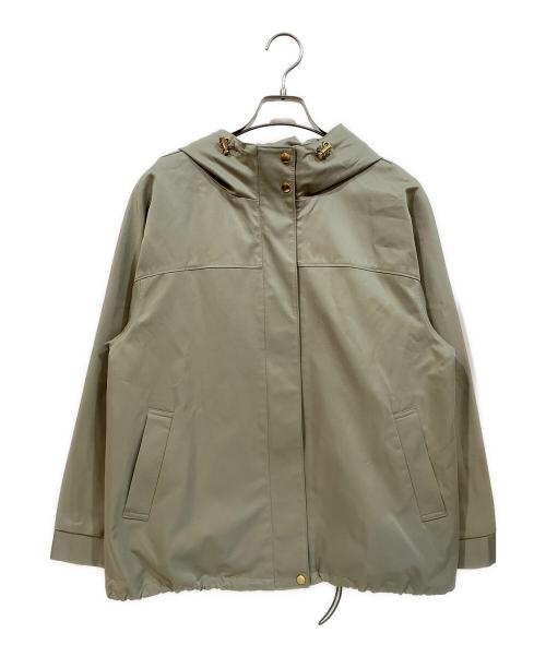 le.coeur blanc（ルクールブラン）le.coeur blanc (ルクールブラン) ツイルストレッチフードブルゾン グリーン サイズ:38の古着・服飾アイテム
