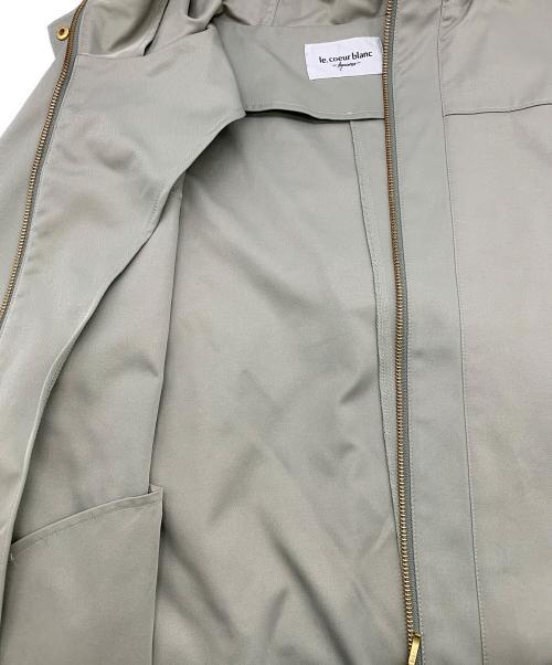 le.coeur blanc（ルクールブラン）le.coeur blanc (ルクールブラン) ツイルストレッチフードブルゾン グリーン サイズ:38の古着・服飾アイテム