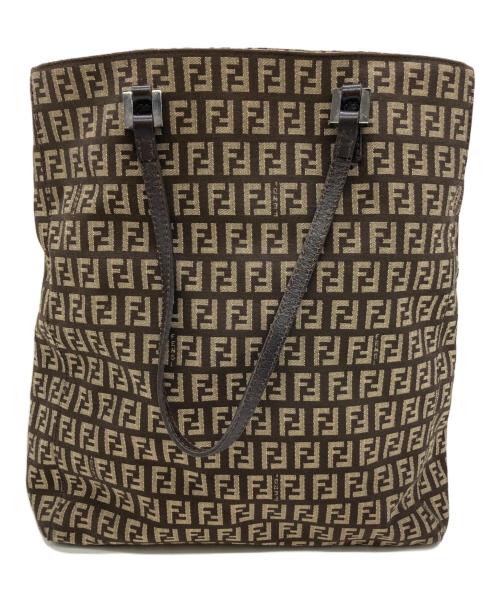 FENDI（フェンディ）FENDI (フェンディ) トートバッグ ベージュ×ダークブラウンの古着・服飾アイテム