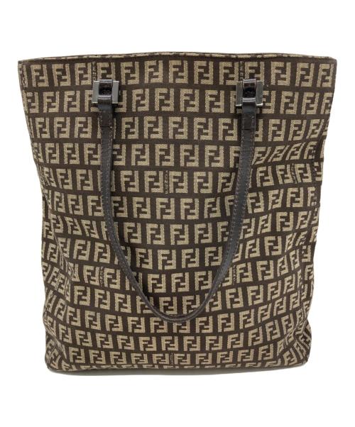 FENDI（フェンディ）FENDI (フェンディ) トートバッグ ベージュ×ダークブラウンの古着・服飾アイテム