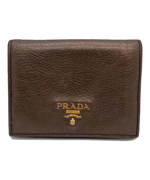 PRADA（プラダ）PRADA (プラダ) 2つ折り財布 ブラウンの古着・服飾アイテム