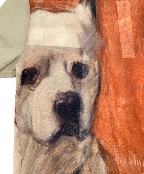 YOHEI OHNO（ヨウヘイオオノ）YOHEI OHNO (ヨウヘイオオノ) Our Basic＂Graphic Mesh Top / メッシュトップ ブラウン×グレー サイズ:36 未使用品の古着・服飾アイテム