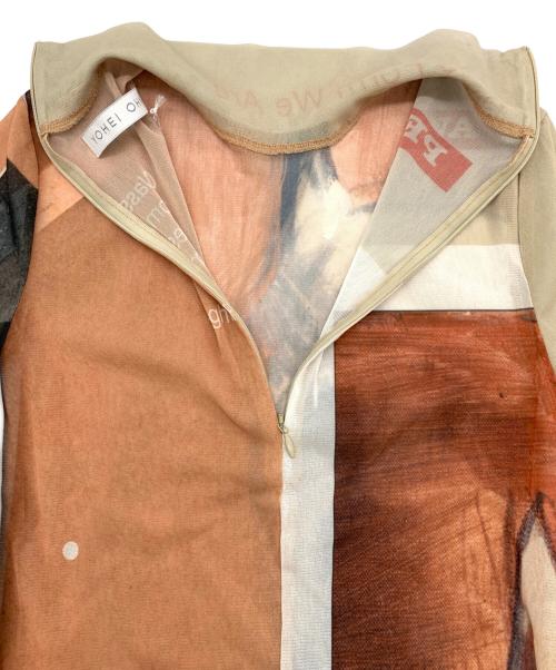 YOHEI OHNO（ヨウヘイオオノ）YOHEI OHNO (ヨウヘイオオノ) Our Basic＂Graphic Mesh Top / メッシュトップ ブラウン×グレー サイズ:36 未使用品の古着・服飾アイテム