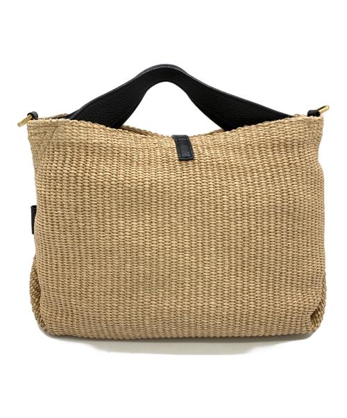 VIOLAd'ORO（ヴィオラドーロ）VIOLAd'ORO (ヴィオラドーロ) ラフィアシートカゴハンドバッグ ブラウンの古着・服飾アイテム