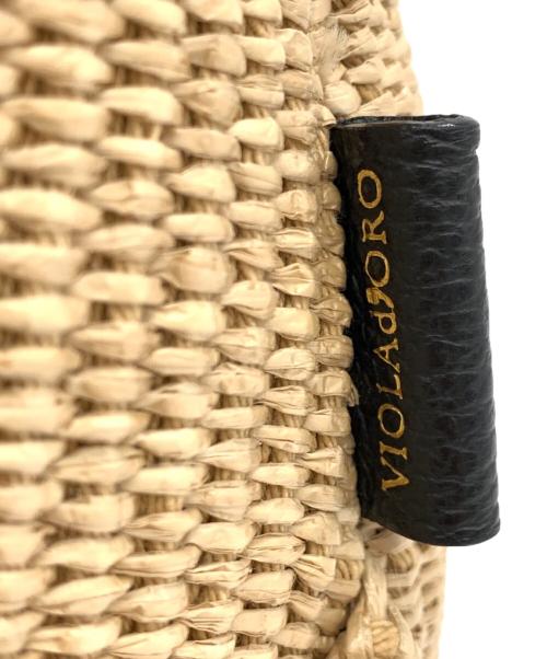 VIOLAd'ORO（ヴィオラドーロ）VIOLAd'ORO (ヴィオラドーロ) ラフィアシートカゴハンドバッグ ブラウンの古着・服飾アイテム