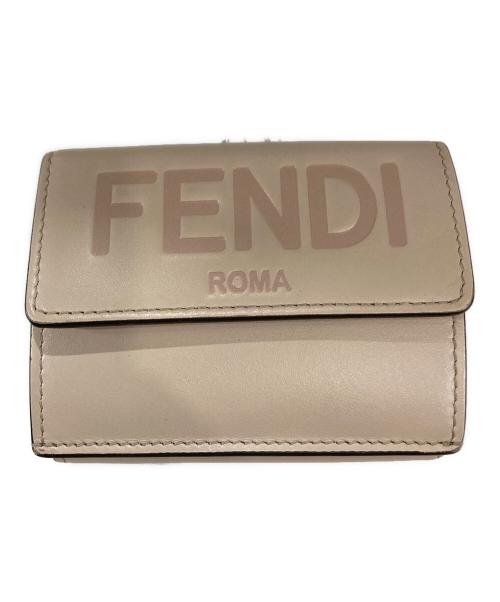FENDI（フェンディ）FENDI (フェンディ) 3つ折り財布 ベージュの古着・服飾アイテム