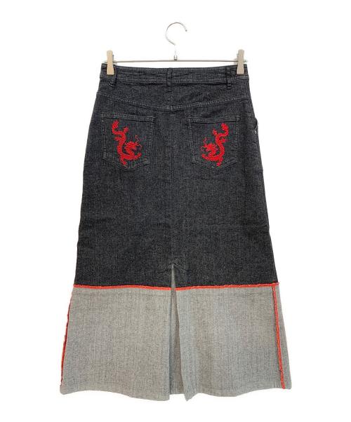 VIVIENNE TAM（ヴィヴィアンタム）VIVIENNE TAM (ヴィヴィアンタム) デニムスカート ブラック サイズ:40の古着・服飾アイテム