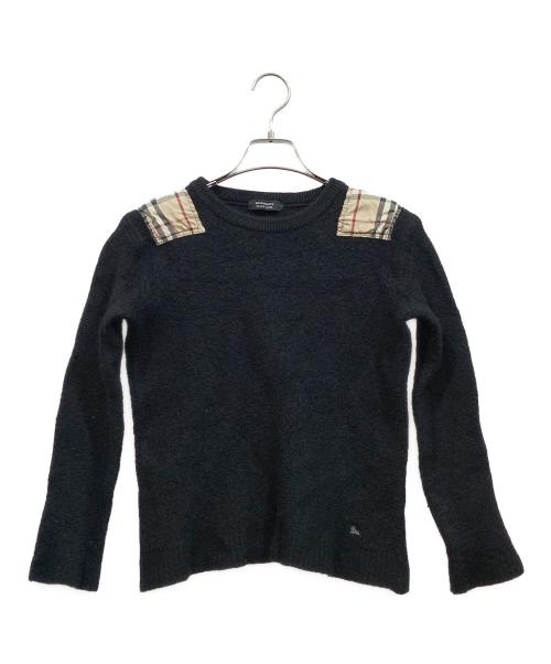 BURBERRY BLACK LABEL（バーバリーブラックレーベル）BURBERRY BLACK LABEL (バーバリーブラックレーベル) クルーネックニット ブラック サイズ:2の古着・服飾アイテム