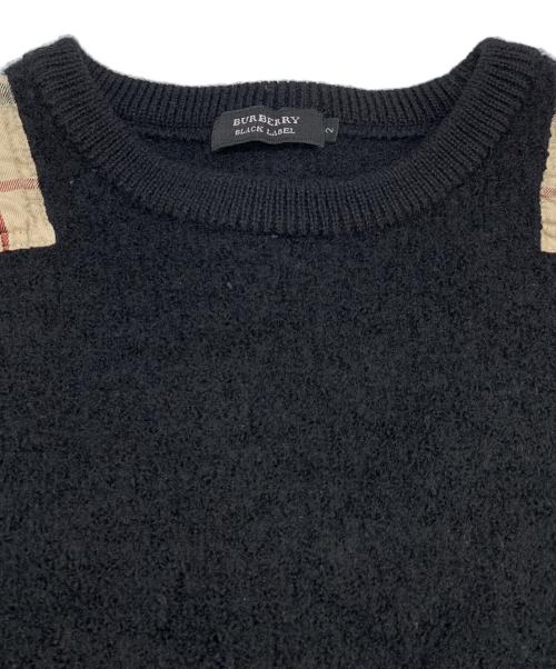BURBERRY BLACK LABEL（バーバリーブラックレーベル）BURBERRY BLACK LABEL (バーバリーブラックレーベル) クルーネックニット ブラック サイズ:2の古着・服飾アイテム