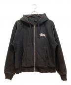 stussyステューシー）の古着「ジップパーカー」｜ブラック
