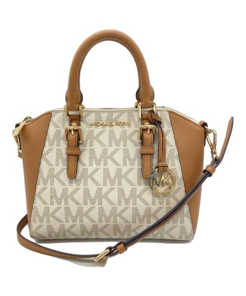 MICHAEL KORS（マイケル・コース）MICHAEL KORS (マイケルコース) 2WAYバッグ ベージュ×ブラウンの古着・服飾アイテム