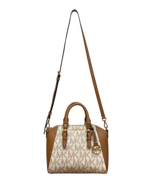 MICHAEL KORS（マイケル・コース）MICHAEL KORS (マイケルコース) 2WAYバッグ ベージュ×ブラウンの古着・服飾アイテム