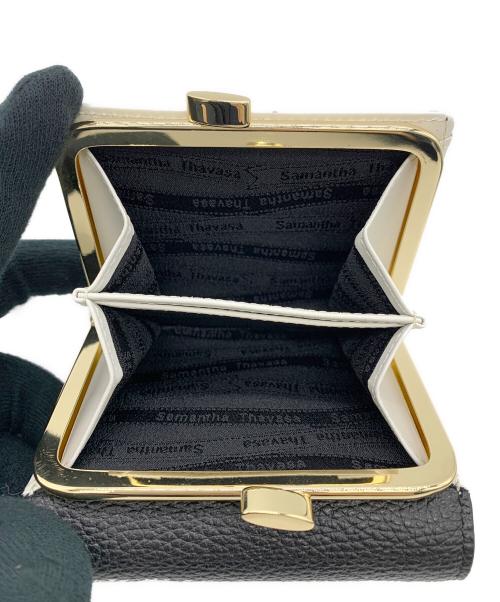 Samantha Thavasa（サマンサタバサ）Samantha Thavasa (サマンサタバサ) エムシュシュⅢ 口金折財布 ブラック×ホワイトの古着・服飾アイテム