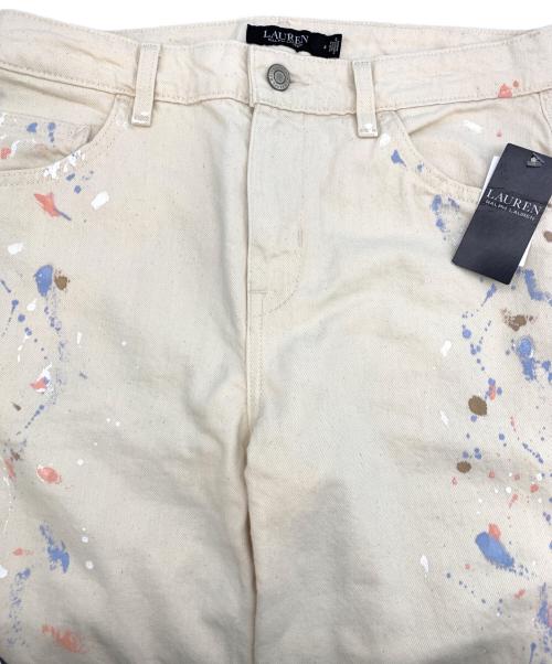 LAUREN RALPH LAUREN（ローレンラルフローレン）LAUREN RALPH LAUREN (ローレンラルフローレン) ペイントスパッターデニム ホワイト サイズ:4の古着・服飾アイテム