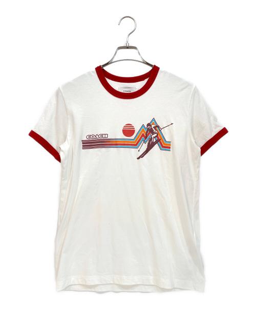 COACH（コーチ）COACH (コーチ) 半袖カットソー ホワイト サイズ:Mの古着・服飾アイテム