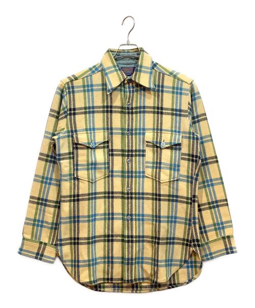 PENDLETON（ペンドルトン）PENDLETON (ペンドルトン) 60sネルシャツ ベージュ×ブルー サイズ:Mの古着・服飾アイテム