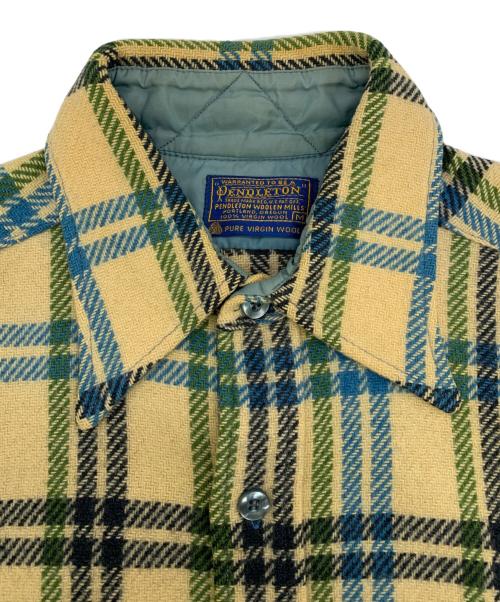 PENDLETON（ペンドルトン）PENDLETON (ペンドルトン) 60sネルシャツ ベージュ×ブルー サイズ:Mの古着・服飾アイテム