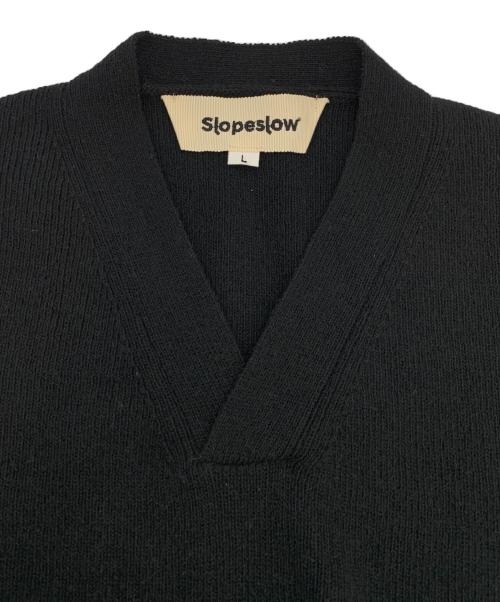slopeslow（スロープスロウ）slopeslow (スロープスロウ) 厚手ニット ブラック サイズ:Lの古着・服飾アイテム