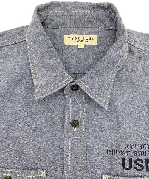 AVIREX（アヴィレックス）AVIREX (アヴィレックス) 長袖シャツ ブルー サイズ:2XLの古着・服飾アイテム