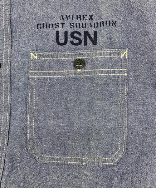AVIREX（アヴィレックス）AVIREX (アヴィレックス) 長袖シャツ ブルー サイズ:2XLの古着・服飾アイテム
