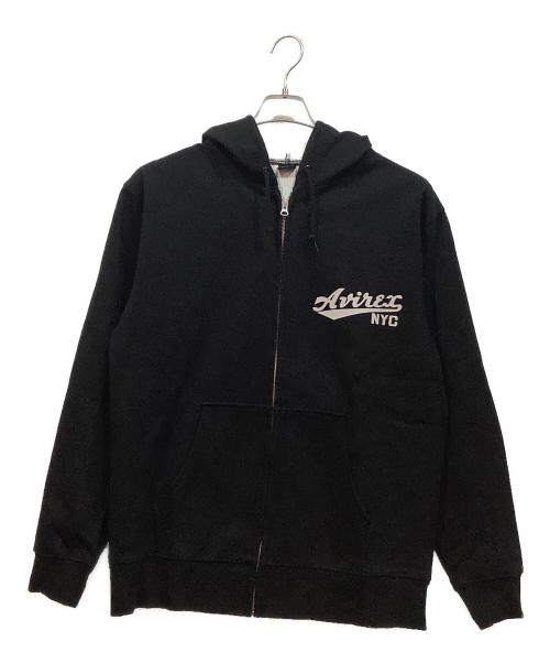 AVIREX（アヴィレックス）AVIREX (アヴィレックス) ジップパーカー ブラック サイズ:XLの古着・服飾アイテム