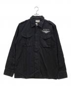 AVIREXアヴィレックス）の古着「シャツジャケット」｜ブラック