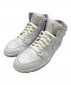 NIKEナイキ）の古着「AIR JORDAN 1 MID WHITE WOLF GREY (2016) / エアジョーダン1 ミッド ホワイト ウルフ グレー (2016)」｜ホワイト
