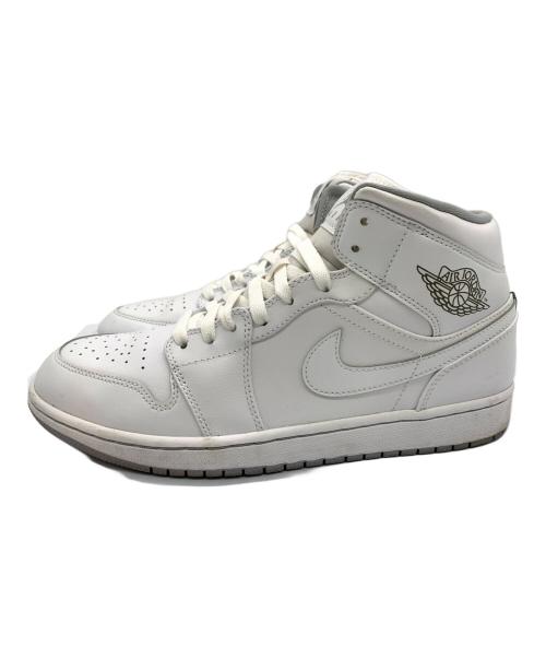 NIKE（ナイキ）NIKE (ナイキ) AIR JORDAN 1 MID WHITE WOLF GREY (2016) / エアジョーダン1 ミッド ホワイト ウルフ グレー (2016)  ホワイト サイズ:US10.5の古着・服飾アイテム