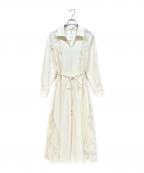 anuansアニュアンス）の古着「ブーケレーススウィッチフレアワンピース」｜ホワイト