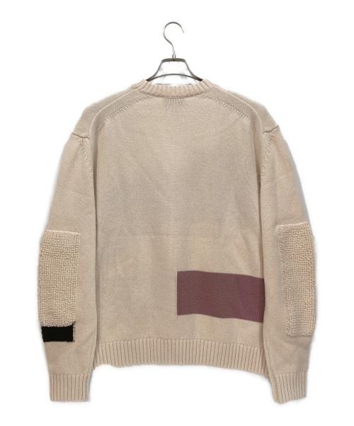STUDIO NICHOLSON（スタジオ ニコルソン）STUDIO NICHOLSON (スタジオ ニコルソン) 厚手ニット アイボリー×パープル サイズ:M 未使用品の古着・服飾アイテム