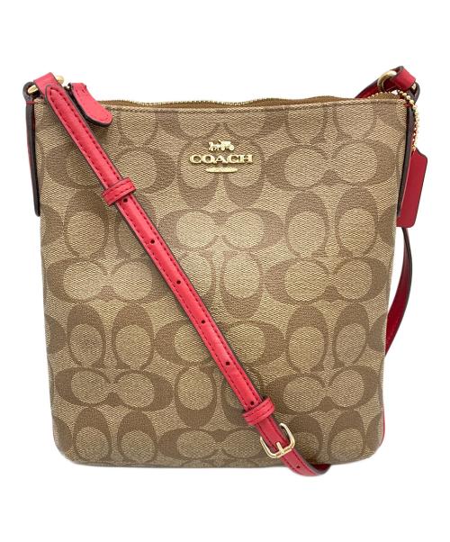 COACH（コーチ）COACH (コーチ) ショルダーバッグ ベージュ×ピンクの古着・服飾アイテム