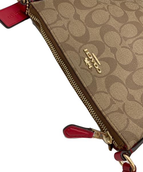 COACH（コーチ）COACH (コーチ) ショルダーバッグ ベージュ×ピンクの古着・服飾アイテム