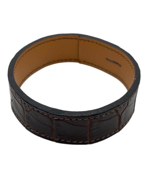 HERMES（エルメス）HERMES (エルメス) レザーブレスレット ダークブラウンの古着・服飾アイテム