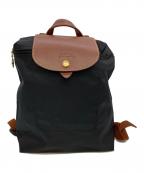 LONGCHAMPロンシャン）の古着「リュック」｜ブラック×ブラウン