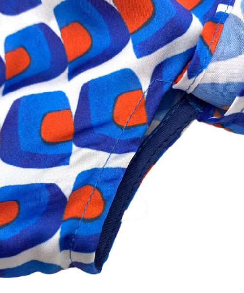 allureville（アルアバイル）allureville (アルアバイル) オプティカルプリントオフショルダーワンピース レッド×ブルー サイズ:2の古着・服飾アイテム