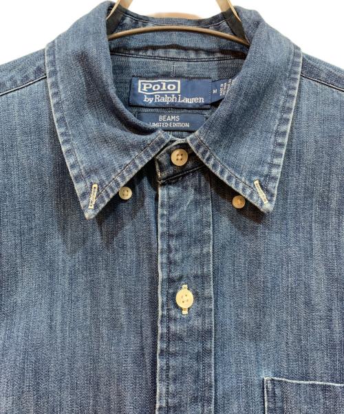 POLO RALPH LAUREN（ポロ・ラルフローレン）POLO RALPH LAUREN (ポロ・ラルフローレン) BEAMS (ビームス) デニムシャツ インディゴ サイズ:Mの古着・服飾アイテム
