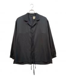 kenichi.（ケンイチ）の古着「Satin pajama shirts」｜ブラック