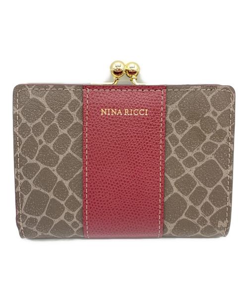 NINA RICCI（ニナリッチ）NINA RICCI (ニナリッチ) 2つ折り財布 ブラウン×レッドの古着・服飾アイテム